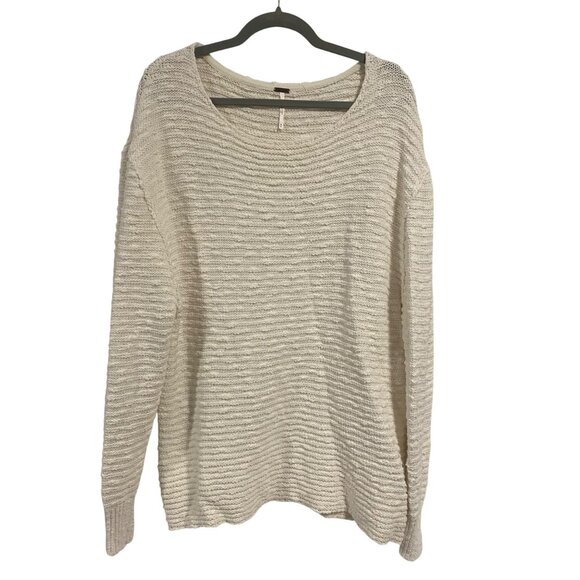 Free People Menace Solid Oversized Textured Tunic White Size M - Picture 1 of 8